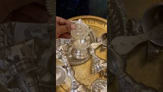 Silver Pooja items cleaning silverpoojaitems jagguvlogs poojaitemscleaning karthikamasam [upl. by Iliam]