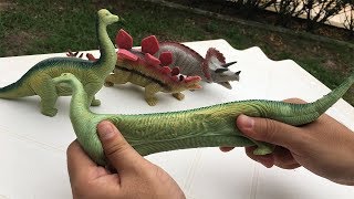 OS DINOSSAUROS DE BRINQUEDO QUE ESTICAM MUITO E NÃƒO ARREBENTAM [upl. by Ynahpets695]