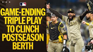 The PADRES turn a TRIPLE PLAY to CLINCH A POSTSEASON BERTH 🤯🤯🤯 Full inning [upl. by Yleme745]