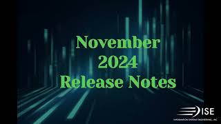 November Release Notes 2024 [upl. by Katherina894]