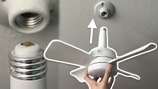 Worlds Easiest Ceiling Fan Installation  Bell amp Howell Socket Fan [upl. by Abelard982]