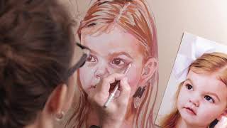 Pastel painting process Portrait of a young girl [upl. by Knowlton]