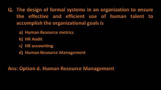 MCQs Personnel Management vs HRM part II [upl. by Torres]