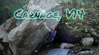 Calabogie Bouldering Carnage V14 [upl. by Fraze]