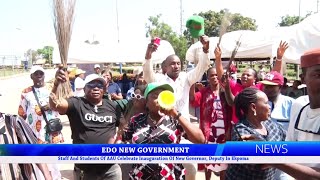 Staff And Students Of AAU Celebrate Inauguration Of New Governor Deputy In Ekpoma [upl. by Adeuga]