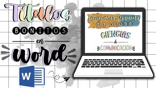 Cómo hacer títulos bonitos en Word [upl. by Neveda]