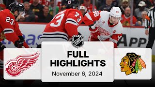 NHL Highlights  Red Wings vs Blackhawks  November 06 2024 [upl. by Burl]