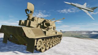 Gepard Mobile Anti Aircraft Defend Bombing from F15E Tu22M3 Mirage F1 Su25  DCS World [upl. by Micro799]