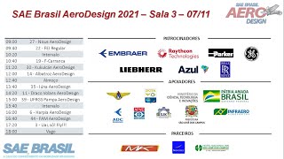 Apresentação Sala Virtual 3 071121  23ª Competição SAE BRASIL AeroDesign [upl. by Keare]