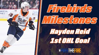 Firebirds Milestones  Hayden Reids 1st Career OHL Goal [upl. by Nahseez]