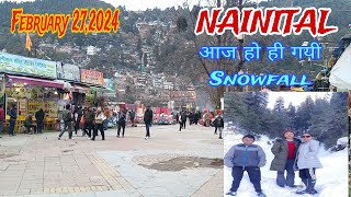 Nainital Today Finally हो ही गयी Snowfall nainital snowfall love wather winter cold crowd [upl. by Omlesna]