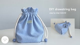 DIY drawstring bag How to make a drawstring bag [upl. by Welker221]