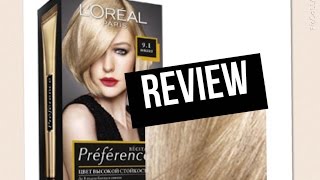 Loreal Superior Preference 91 Viking Light Ash Blonde  PRODUCT REVIEW [upl. by Ahsiemaj]