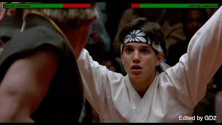 Daniel LaRusso vs Johnny Lawrence with healthbars [upl. by Madelena127]