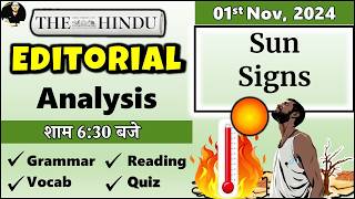 01 Nov 2024  The Hindu Newspaper  The Hindu Editorial Today  Sun Signs [upl. by Aanas]