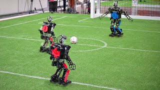 Funny Humanoid Robots Scoring Goals During International Robot Football Cup [upl. by Ayenet]