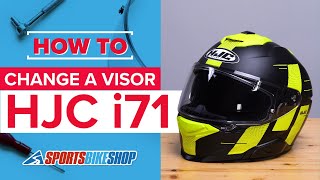 How to change a visor HJC i71 motorcycle helmet [upl. by Ainocal318]