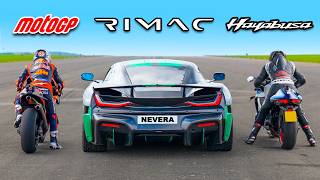 MotoGP Bike v Rimac Nevera v Turbo Hayabusa DRAG RACE [upl. by Hirsch]