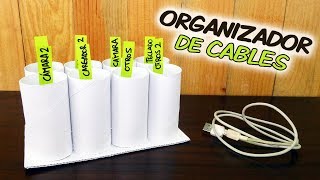 ORGANIZADOR DE CABLES CON ROLLOS DE PAPEL HIGIÉNICO [upl. by Einej303]