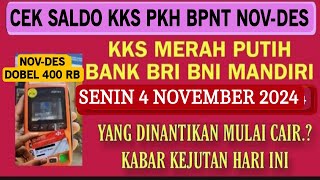 YES HASIL CEK SALDO PKH BPNT NOVDES SIANG INI SENIN 04 NOVEMBER KEJUTAN INI DIA HASILNYA [upl. by Suicul]