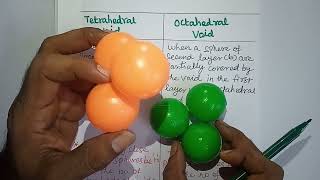 Difference between Tetrahedral Void and Octahedral Void Solid State Class 12 Chemistry Unit 6 [upl. by Gnek]