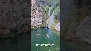 SWIMMERS AT THE POLYLIMNIO WATERFALLS Peloponnese Peninsula Greece swim waterfall nature greece [upl. by Bud]