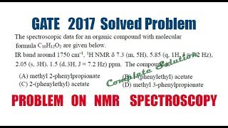 NMR Spectroscopy Problem  GATE 2017 [upl. by Saberhagen]