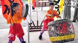 LION DANCE DRUMMING  Youngest Drummer Gong and Cymbals formed by Children [upl. by Toland]