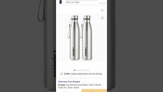 Flipkart steel water bottle 1000ml comment for Link flipkart  Amazon  meesho copperwaterbottle [upl. by Auqenet218]