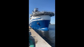 This floating hotel hosts workers building a large wind farm offshore [upl. by Boigie702]