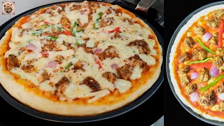 Perfect Homemade Pizza Without Oven  Chicken Tikka Pizza Recipe By Home Eats [upl. by Vance169]