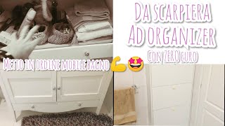 COME REALIZZO UN ORGANIZER DA UNA SCARPIERA A COSTO ZERO  Metto in ordine il mobile del bagno [upl. by Analaf179]