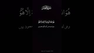 Last 3 verses of surah Hashr  سورۃ الحشر Beautiful recitation of surah Al hashr [upl. by Llewop]