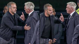 Carlo Ancelotti vs Hansi Flick Heated Clash During El Clasico 😳😡  Real Madrid  Barcelona [upl. by Llerraj]