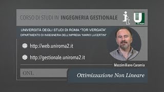 Ottimizzazione Non Lineare  Massimiliano Caramia [upl. by Aerdnu390]