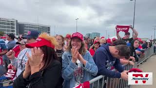 Crowds form outside Nassau Coliseum ahead of Donald Trump rally [upl. by Edvard]