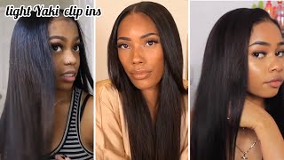 The Most Natural Yaki Straight Clip Ins  BetterLength [upl. by Enetsirk]