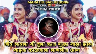 Jiv Lavala Mi Tula Kay Gunha Maza Zala Mazya Kalajala Lagaliya Aag Marathi Sad DJ Remix DJ Mari Bhai [upl. by Derinna]