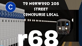 OpenBVE R68 C Train From Euclid Ave to Norwood205 Street Via Concourse Local [upl. by Gereron]