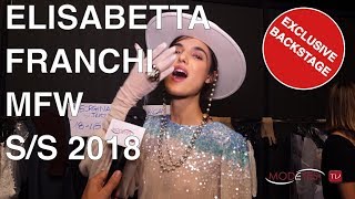 ELISABETTA FRANCHI  SUMMER 2018  EXCLUSIVE BACKSTAGE  INTERVIEW  FULL SHOW [upl. by Dahraf]