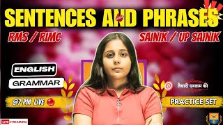 Sentences and phrases 2  Practice set RMS Exam date 2024 English Grammar  Vikramaditya Academy [upl. by Nwahsav]