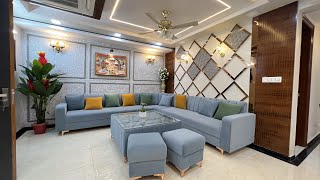 Beautiful interior work in 4 bhk 2400sqft flat  House tour property in jaipur [upl. by Alleris632]