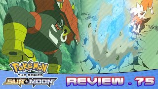 Ashs Lycanroc Learns Stone Edge Lycanroc VS Tapu Bulu  Pokemon Sun amp Moon Anime Episode 75 Review [upl. by Flavius]