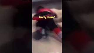 Hawks Mascot BODYSLAMS Fan in Tussle😅 [upl. by Sigler]