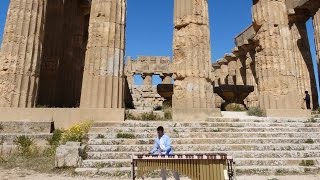 Rafa Navarro playing MARIMBA in a GREEK TEMPLE Sicilia [upl. by Hcirdeirf]