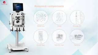 Hướng dẫn cài đặt quy trình CRRT với chống đông Heparin trên máy lọc máu liên tục Prismax [upl. by Collin707]