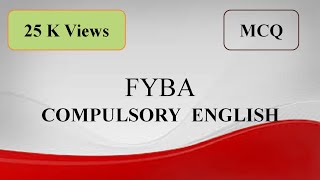 MCQ Questions  FYBA  SPPU Compulsory English [upl. by Dedric]