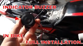 How to install indicator BUZZER in any bike  bajaj v pulsar splendor all bikes [upl. by Justin47]