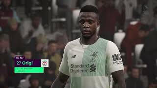 Divock Origi scores for FC Liverpool against West Ham United  FIFA 18 Career Mode Premier League [upl. by Neehsar]