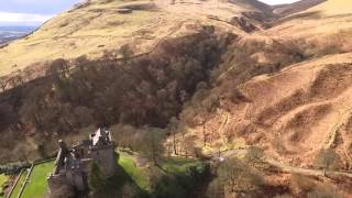 Scotland Aerial Drone Video 4K Dollar Clackmannanshire and Campbell Castle [upl. by Azil]